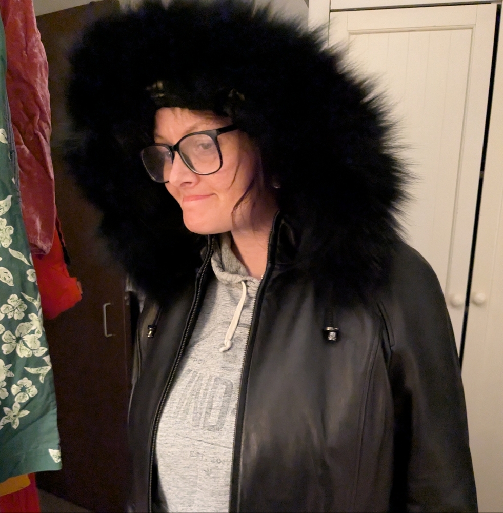 Gallery Black Fur Hooded Jacket